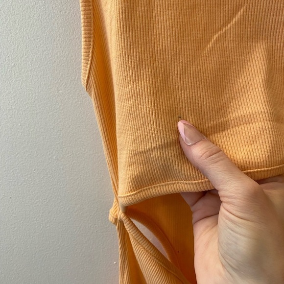 NWT Missguided Racer Neck Cutout Detail Peach Ribbed Mini Dress - Picture 9 of 10